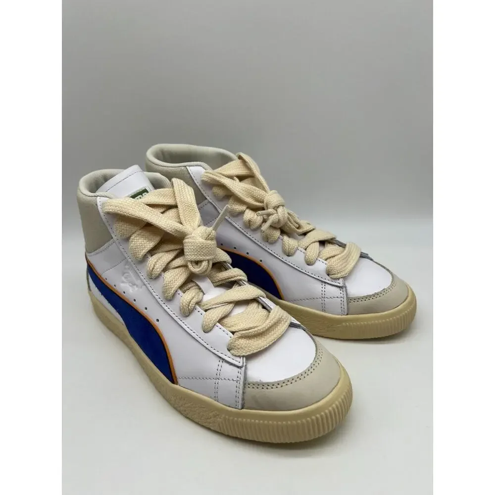 Puma Clyde Mid Bball Rhuigi Puma White Royal Sapphire 391335-01 Men's Size 8